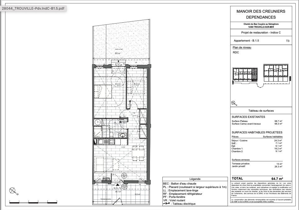 apartment 3 Rooms for sale on TROUVILLE SUR MER (14360)