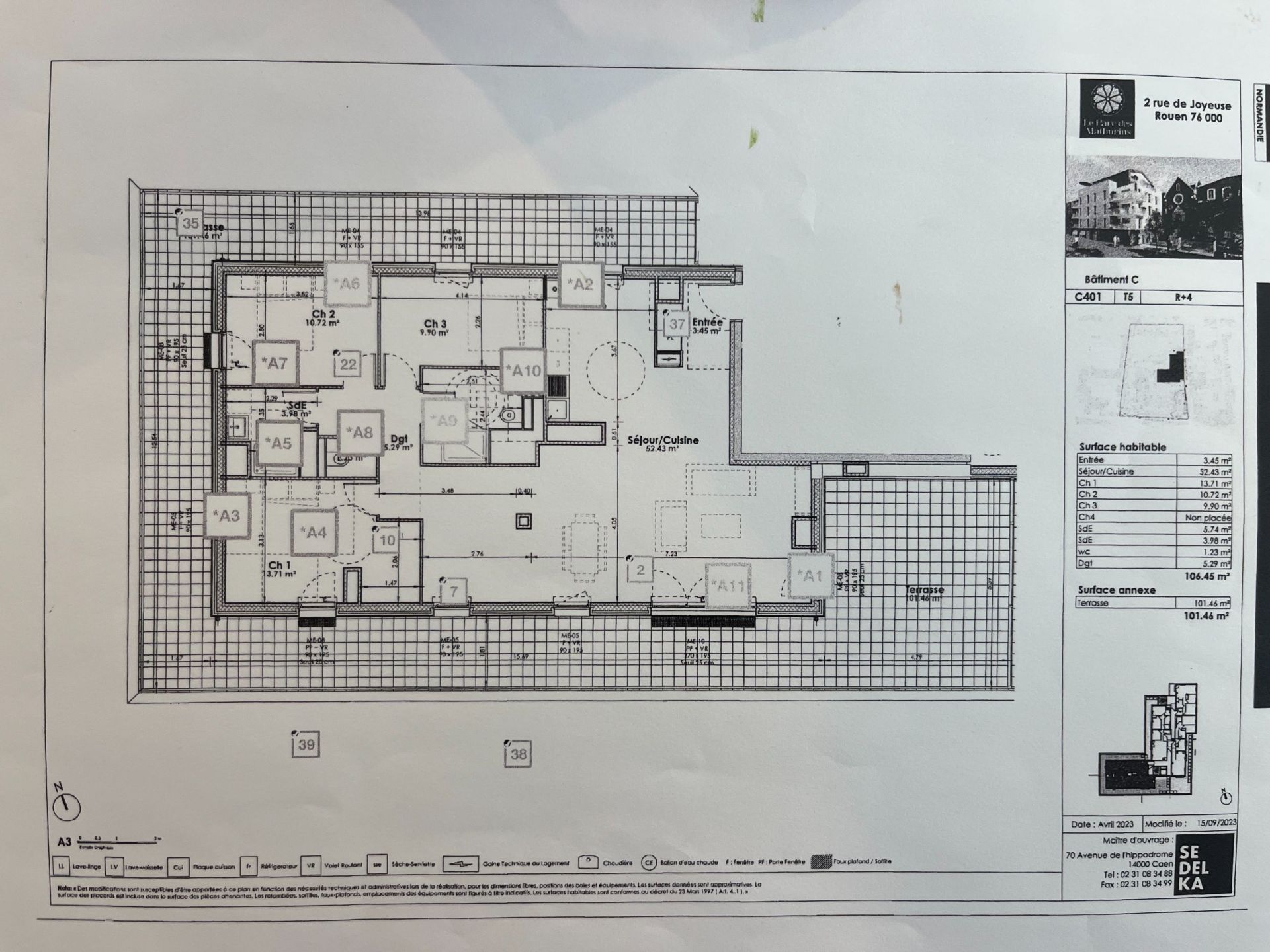 apartment 5 Rooms for sale on ROUEN (76000)